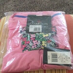 Cuddl Duds Pink Pajama Set with Floral Headband